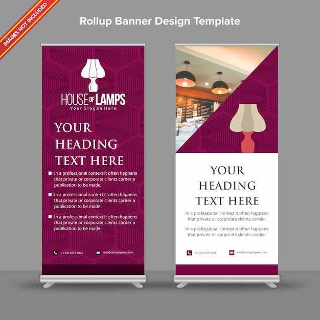 Textural Rollup Banner in Plum tone