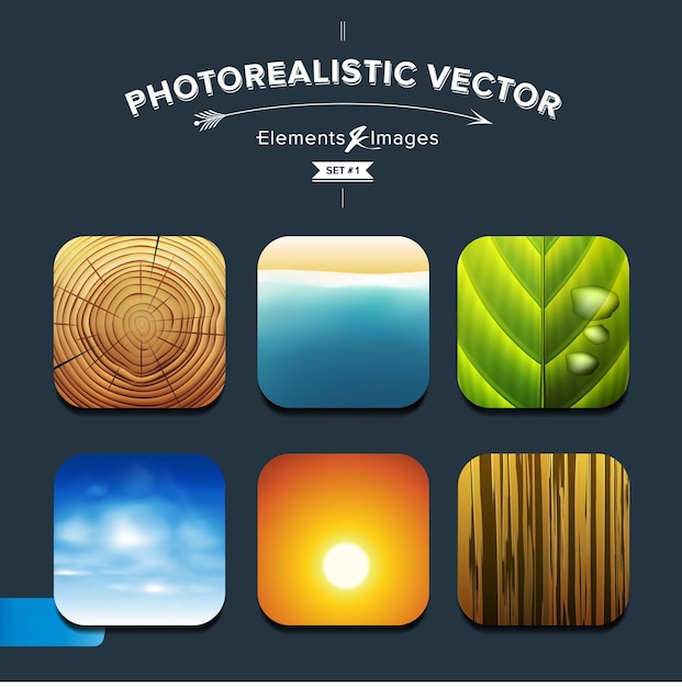 Texture collection of Basic elements of nature earth vector image