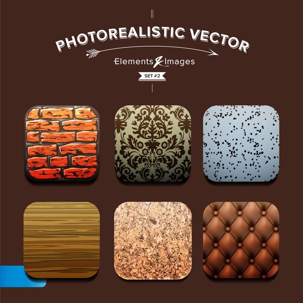 Texture collection for Interior Design elements vector set