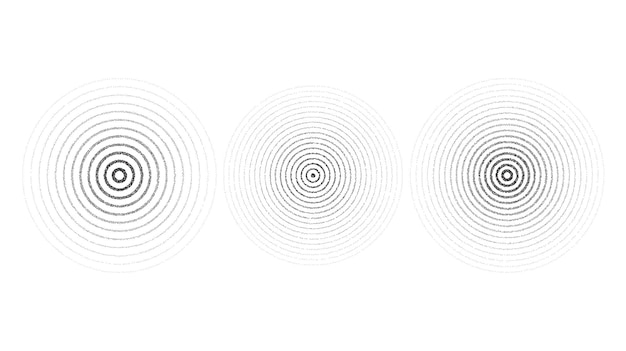 Texture concentric ripple circles set Sonar or sound wave rings collection Epicentre, target, radar