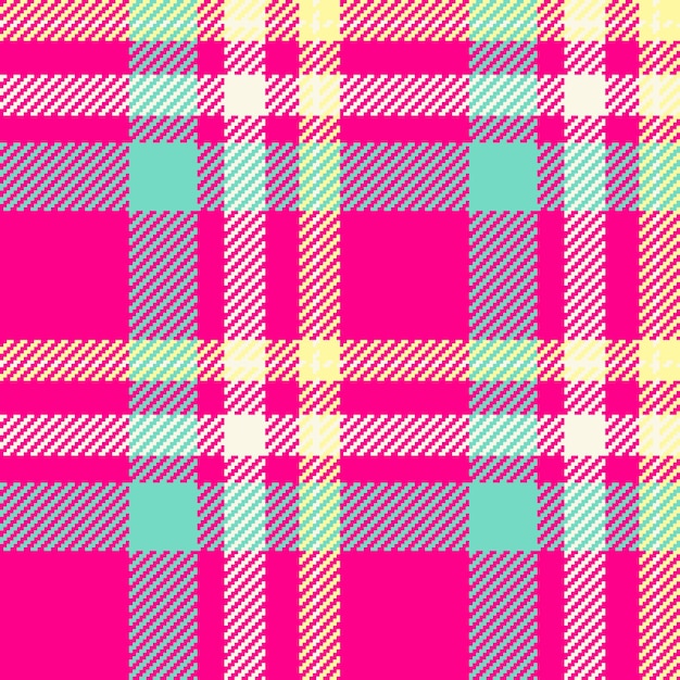 Texture fabric background of vector check pattern with a textile plaid seamless tartan in bright and teal colors