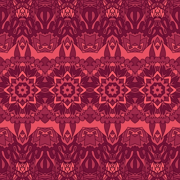 Texture seamless pattern arabesque ornaments flowers doodle Vintage bordo background