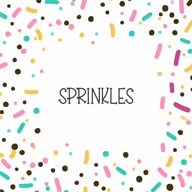 Vector texture of sweet sprinkles with hearts and stars candies