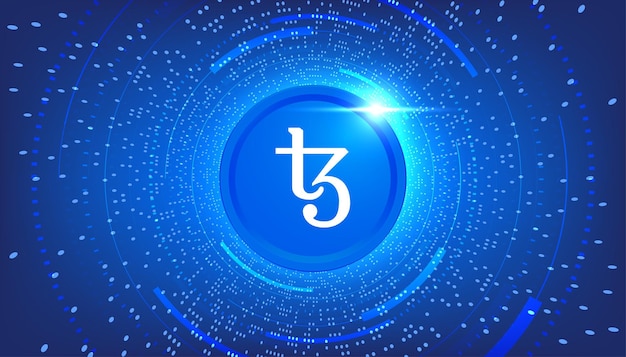 Tezos XTZ coin banner XTZ coin cryptocurrency concept banner background