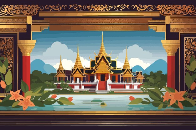 Vector thai ancient traditional background