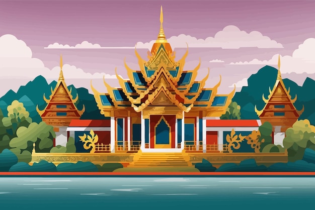 Vector thai ancient traditional background