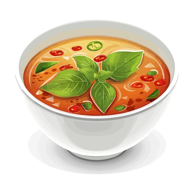 Vector thai basil soup in a bowl vector