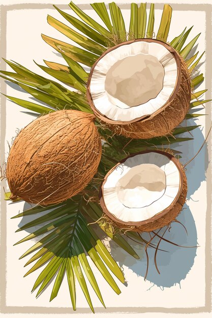 Thai coconut motifs with tropical elements