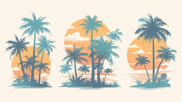 Thai coconut tree patterns with tropical elements