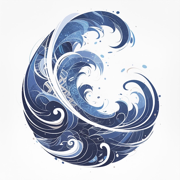 Vector thai fish patterns with flowing lines