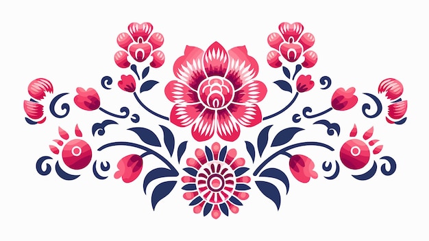 Thai Folk Art Flower Symbol in Traditional Thai Style