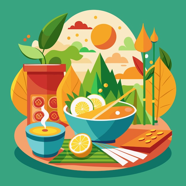 Vector thai foods vector art foods vector illustration