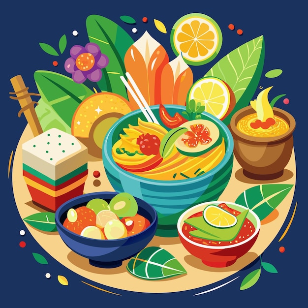 Vector thai foods vector art foods vector illustration