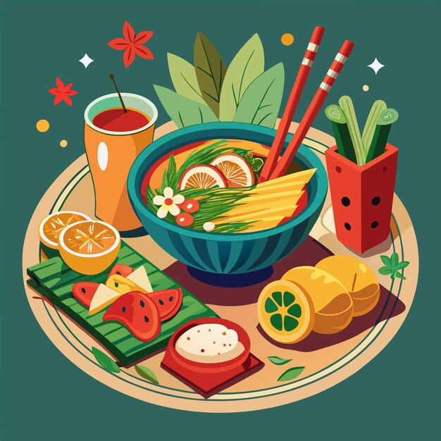 Vector thai foods vector art foods vector illustration