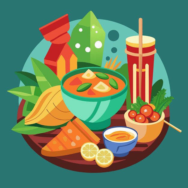 Vector thai foods vector art foods vector illustration