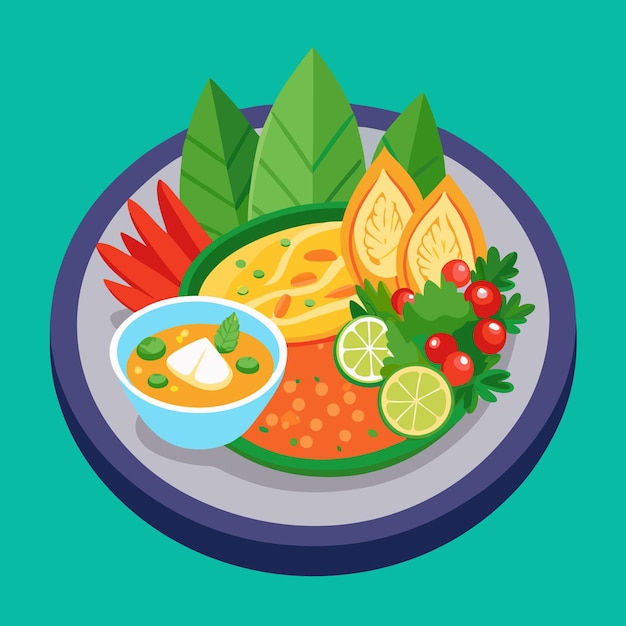 Thai foods vector art Foods Vector Illustration