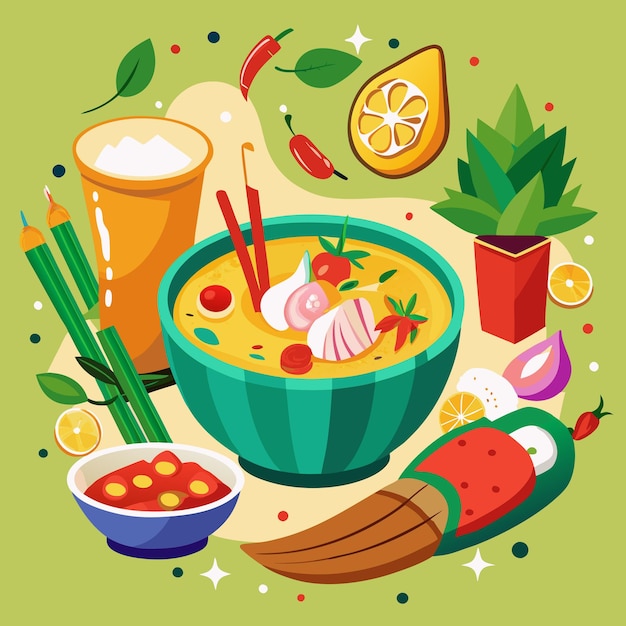 Vector thai foods vector art foods vector illustration