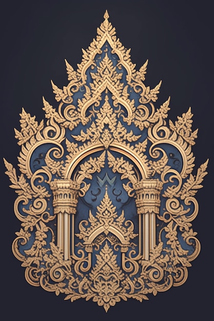 Thai golden temple patterns with majestic designs