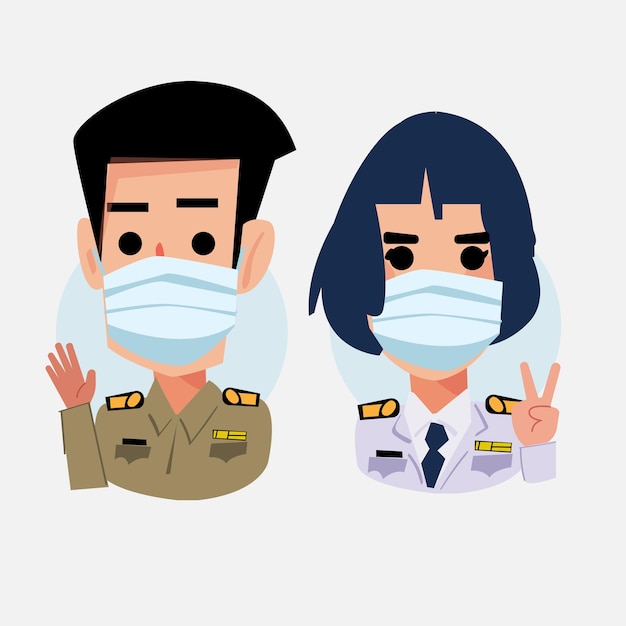 Thai goverment officer with mask - 