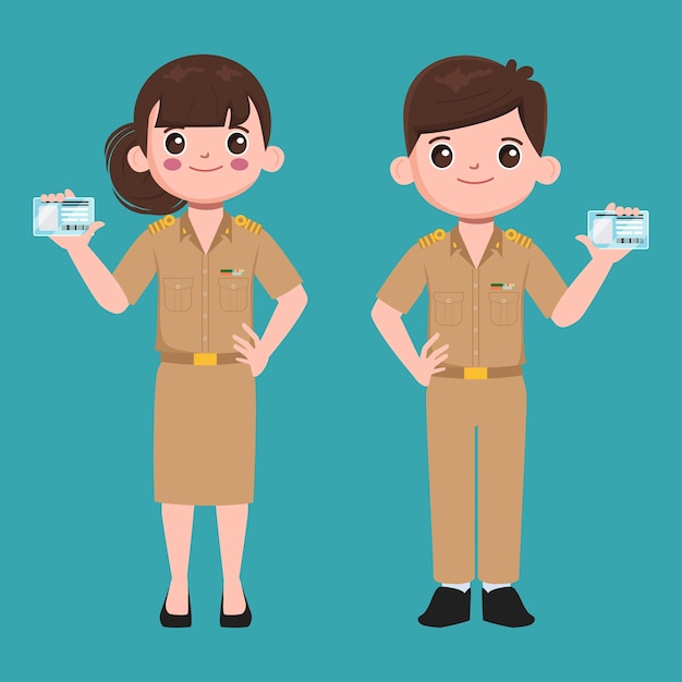 Thai government teacher character illustration