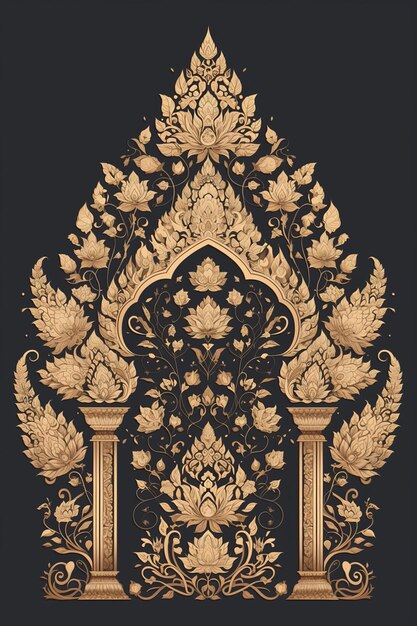 Vector thai grand palace motifs with intricate designs