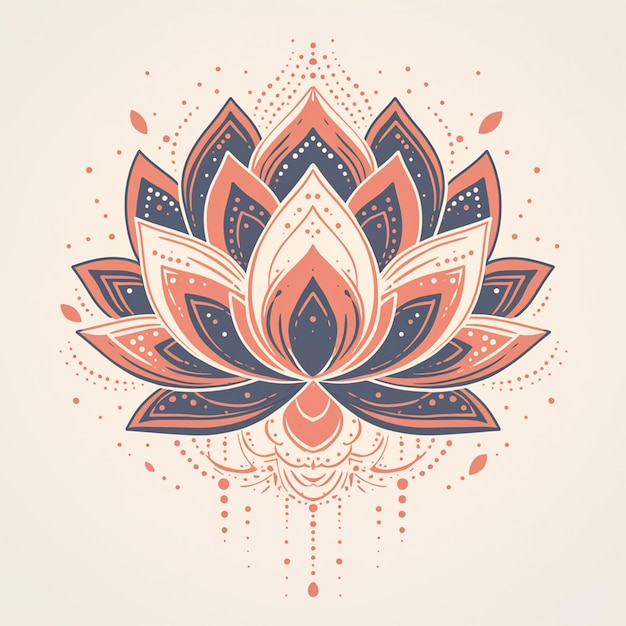 Thai lotus flower patterns with delicate details