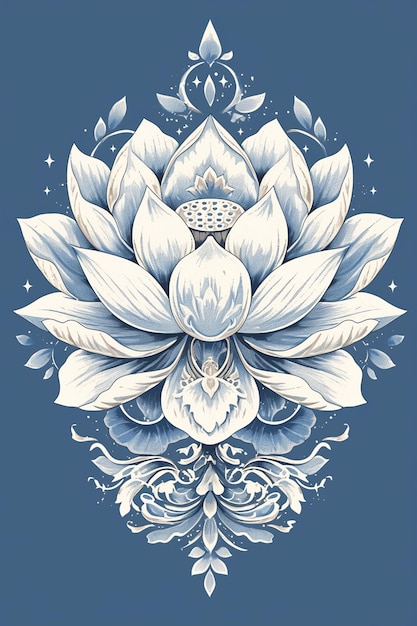 Thai lotus flower patterns with delicate details