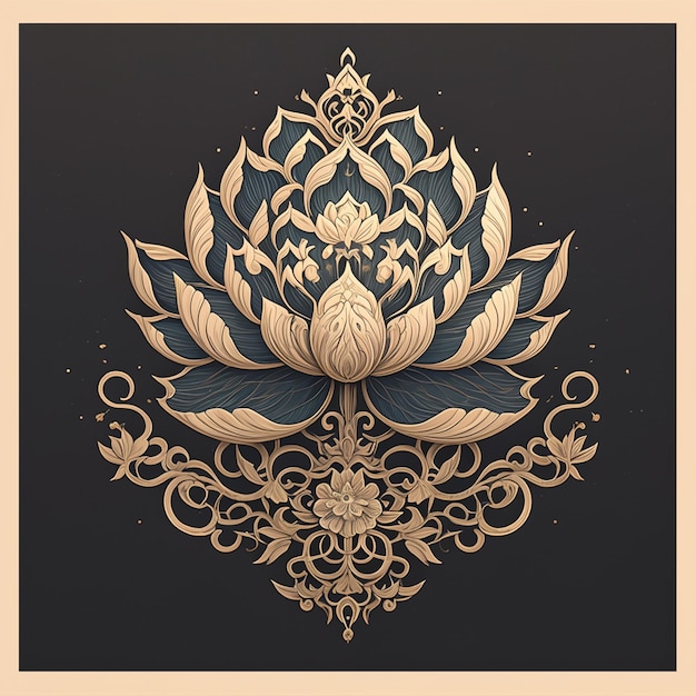 Thai lotus flower patterns with sacred symbolism