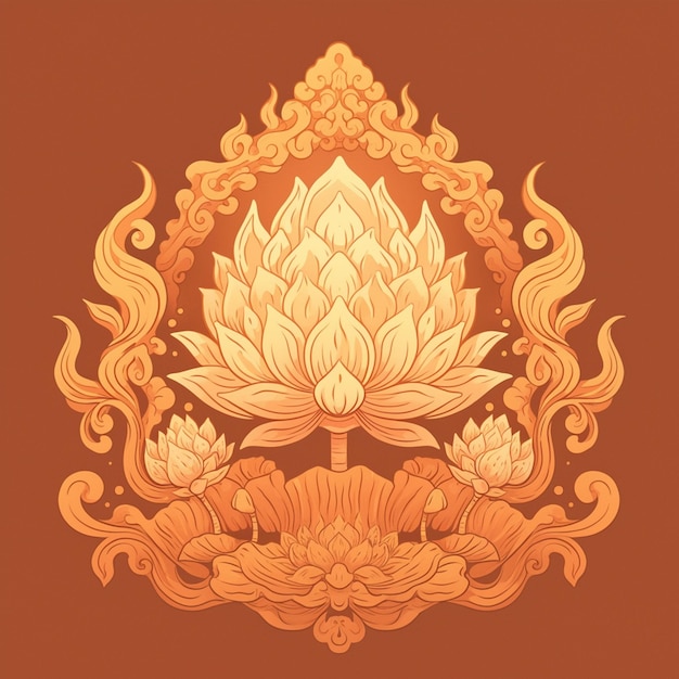 Thai lotus flower patterns with sacred symbolism