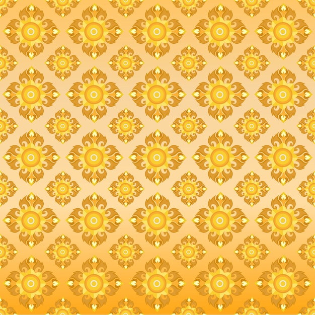 Thai Oriental Golden Seamless Pattern