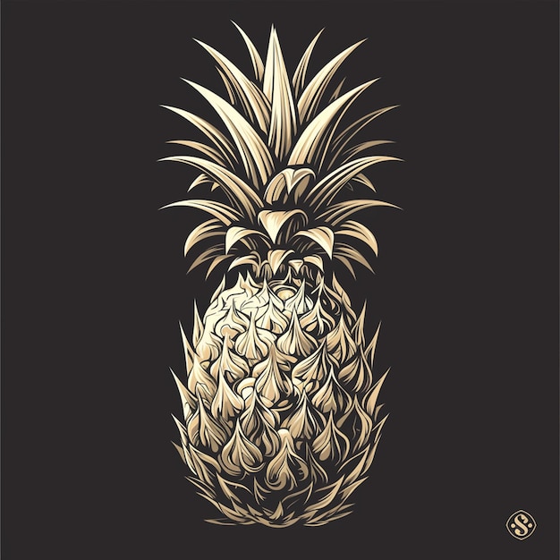 Thai pineapple motifs with spiky designs