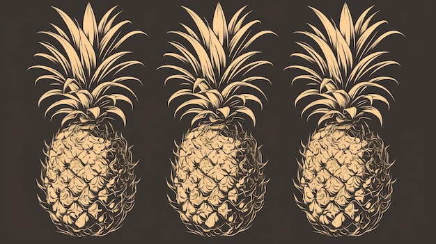 Thai pineapple motifs with spiky designs