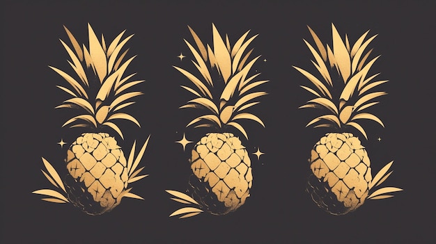 Thai pineapple motifs with spiky designs