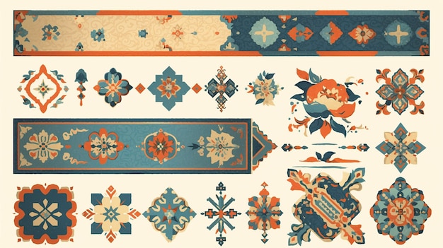 Thai silk print patterns with vibrant colors