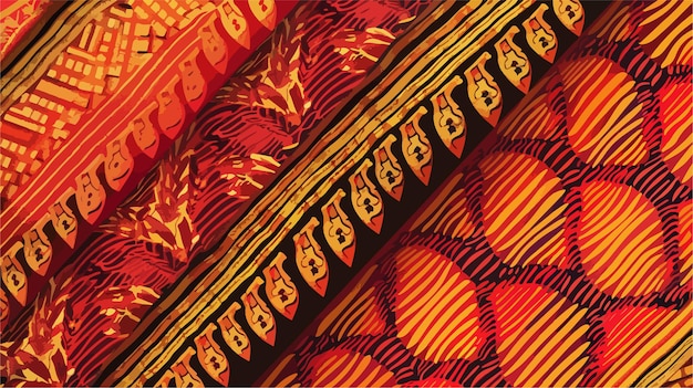 Vector thai style loincloth closeup texture of fabric cartoon