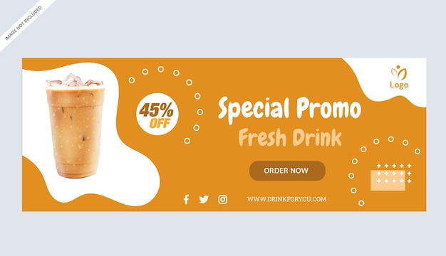 thai tea drink banner store print promotional business design template