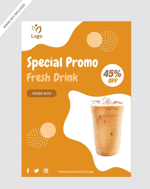 thai tea drink flyer poster promotion store design template