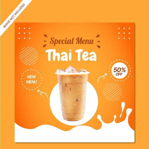 Thai tea drink promotion instagram post