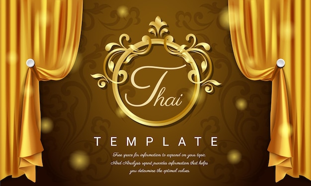 thai template with gold curtains