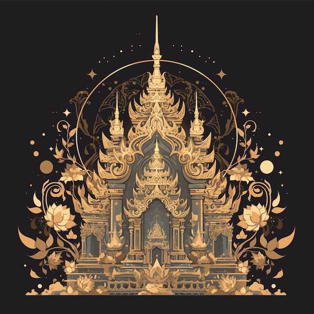 Thai temple motifs with sacred designs