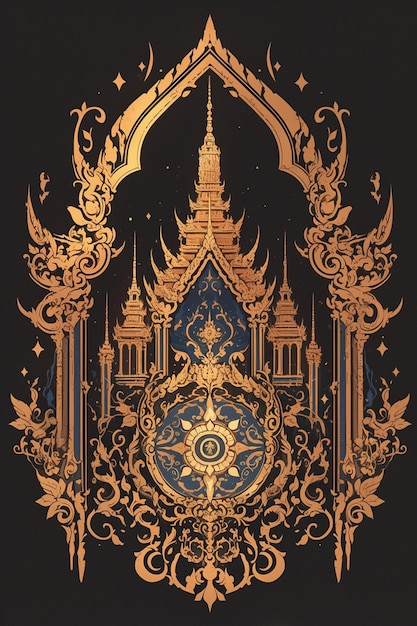 Thai temple motifs with sacred designs