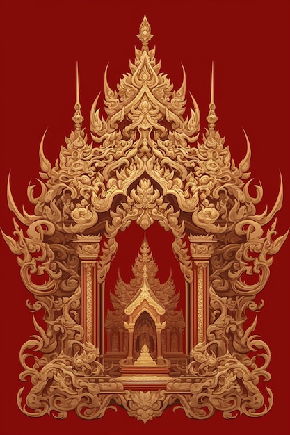 Thai temple motifs with sacred designs