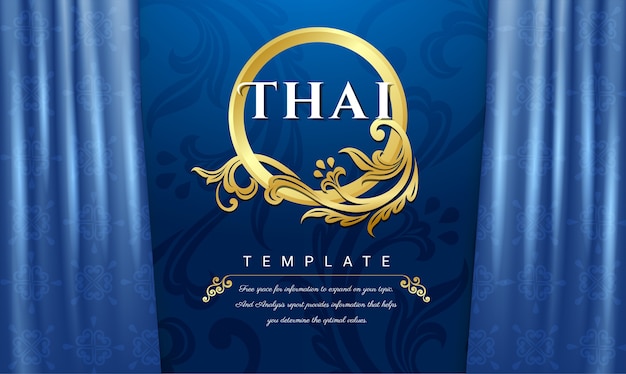 Thai traditional concept, Blue curtains background.