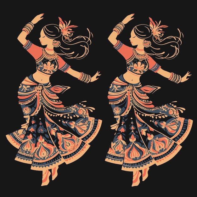 Thai traditional dance patterns with dynamic movements