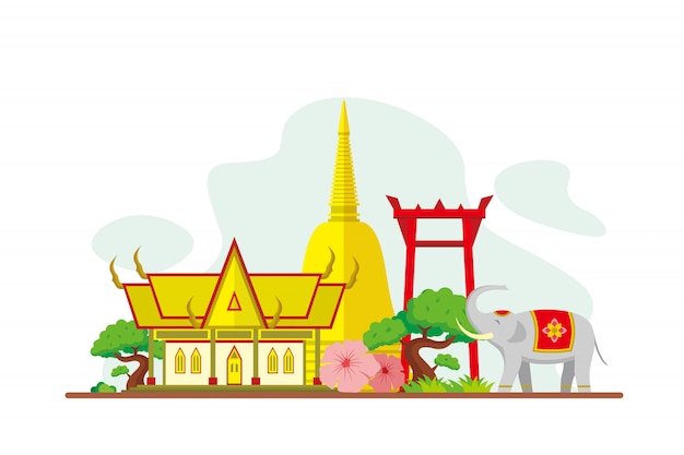 Thailand Famous Landmarks background