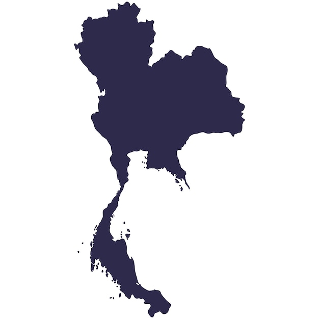 Thailand map in Navy color isolated on a white background