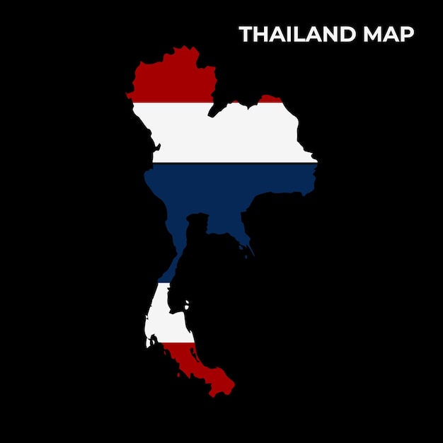 Thailand National Flag Map Design Illustration Of Thailand Country Flag Inside The Map vector image