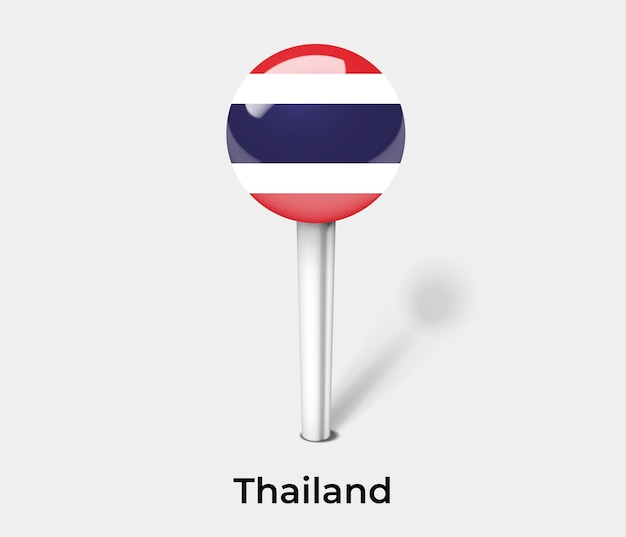 Thailand push pin for map vector illustration