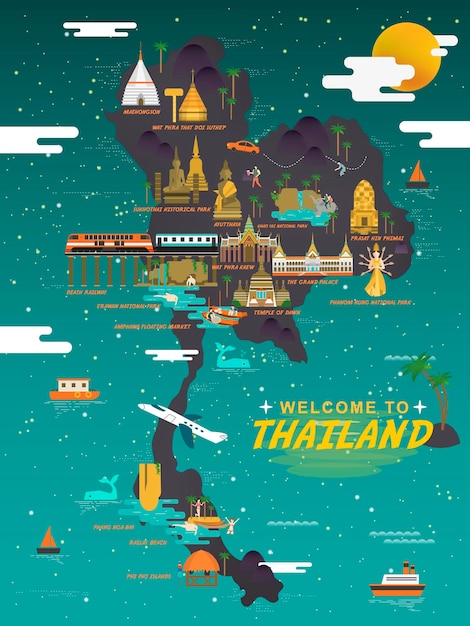 Thailand travel concept poster