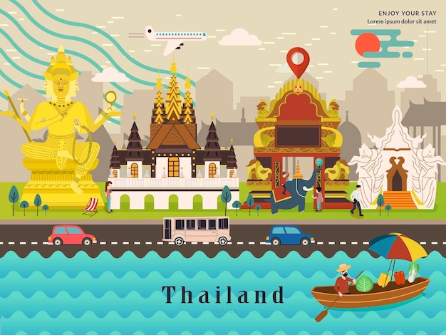 Thailand travel concept poster